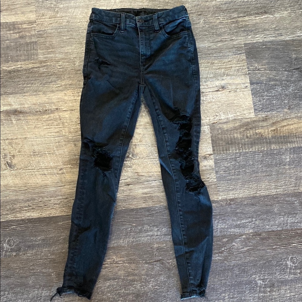 Women's Black Distressed Jeans